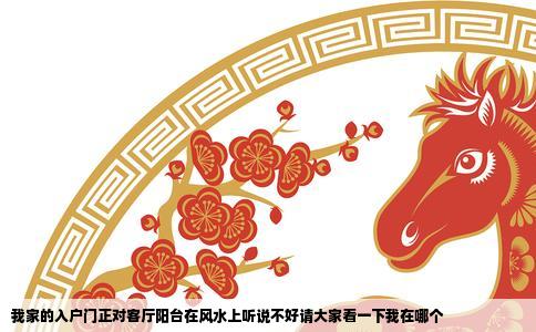 我家的入户门正对客厅阳台在风水上听说不好请大家看一下我在哪个