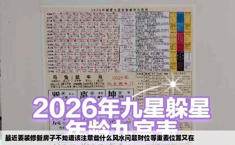 最近要装修新房子不知道该注意些什么风水问题财位等重要位置又在